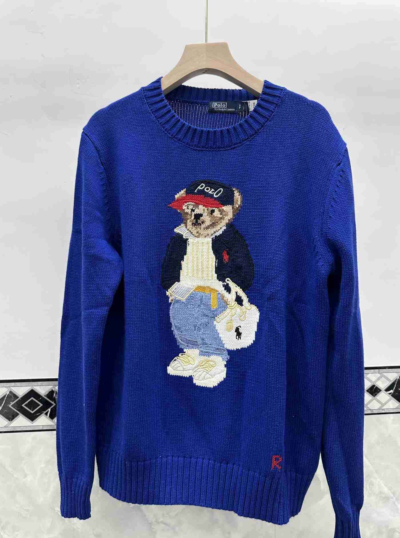 Polo Ralph Lauren Blue Bear Crewneck Sweater